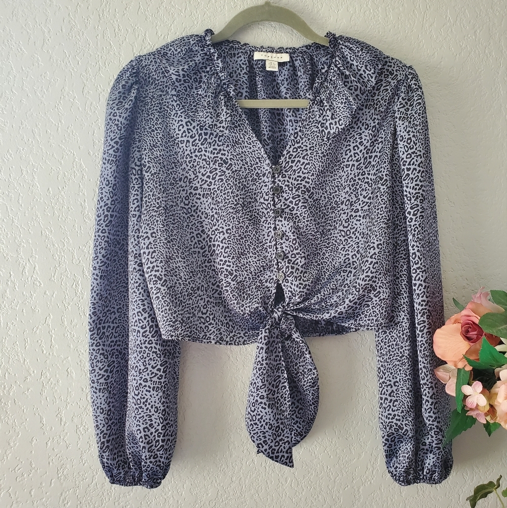 Topshop long sleeves cropped top